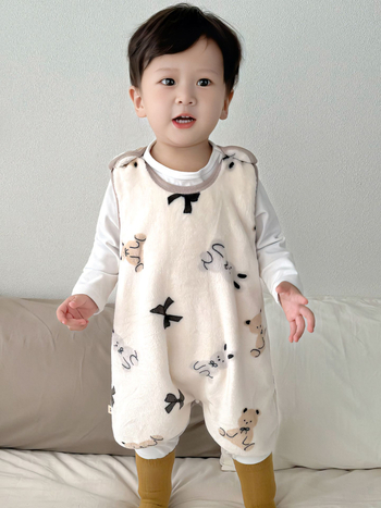 Bērnu miega maisiņš vestes stilā ar korāla flisi ārpusē un flaneles iekšpuse, bieza, garums 80 cm