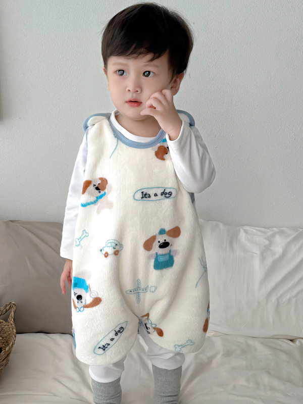 Bērnu miega maisiņš vestes stilā ar korāla flisi ārpusē un flaneles iekšpuse, bieza, garums 80 cm