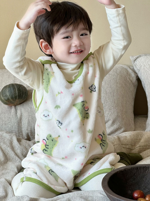 Bērnu miega maisiņš vestes stilā ar korāla flisi ārpusē un flaneles iekšpuse, bieza, garums 80 cm