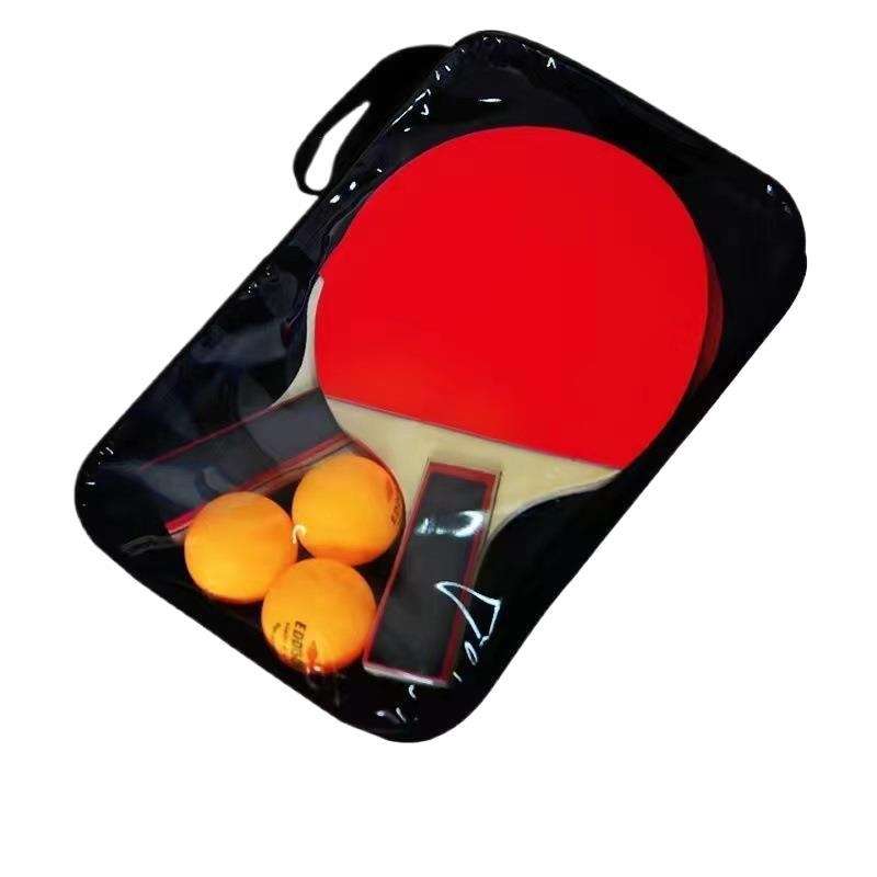 Rachetă de tenis de masă, mâner lung, set de 2 piese, bază din fibră de carbon, gumă cu dinți, priză tip penhold