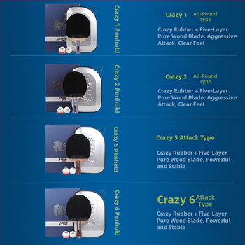 DHS No1256 Offensive Pro reketa za stolni tenis — drveni trup, anti-glue guma