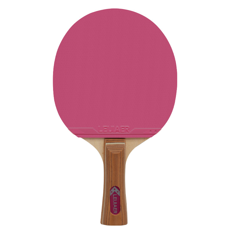Rachetă de tenis de masă Leijiaer cu placă de bază din șapte straturi, nucleu din lemn de plop și gumă cu adeziv pozitiv + adeziv invers (adeziv invers pe ambele fețe)