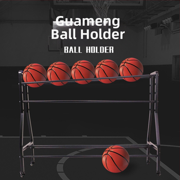 Προπονητικό καρότσι τρίποντων με μετακινούμενο ράφι αποθήκευσης, βάση μπάσκετ από χυτοσίδηρο, ενισχυμένος σχεδιασμός