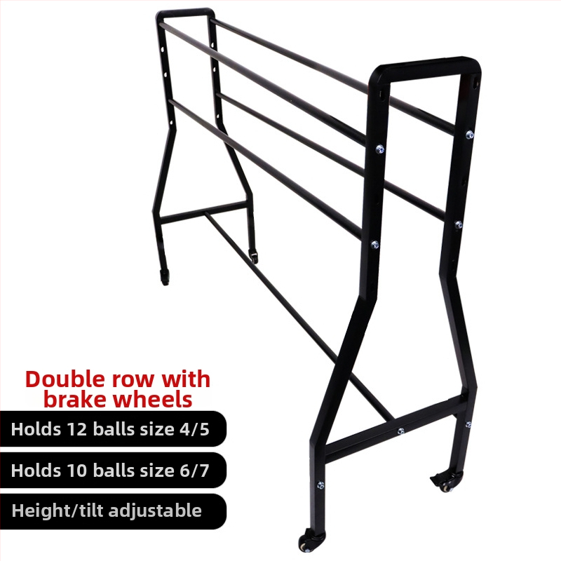 Προπονητικό καρότσι τρίποντων με μετακινούμενο ράφι αποθήκευσης, βάση μπάσκετ από χυτοσίδηρο, ενισχυμένος σχεδιασμός