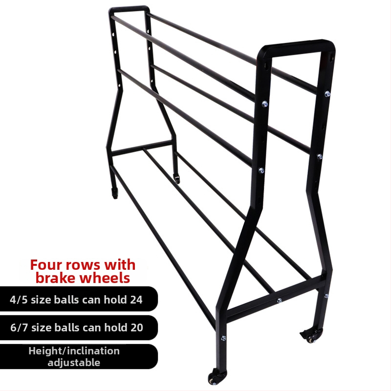 Προπονητικό καρότσι τρίποντων με μετακινούμενο ράφι αποθήκευσης, βάση μπάσκετ από χυτοσίδηρο, ενισχυμένος σχεδιασμός