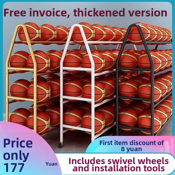 Ξύλινο κινητό ράφι αποθήκευσης μπάλων για νηπιαγωγείο – για μπάσκετ, ποδόσφαιρο και βόλεϊ, με δίχτυα