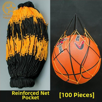 Mrežveida soma košā basketballam un volejbolam ar tīkla kabatu, 100 gab.
