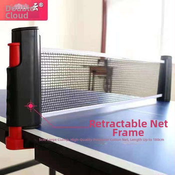 Set portabil de plasă pentru tenis de masă, interior; Material: nailon și poliester-bumbac; Greutate: 0,85 kg; Brand: Double Cloud; Potrivit pentru badminton și tenis de masă
