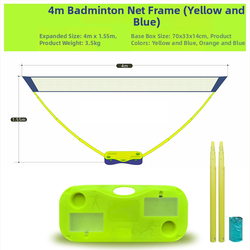 Stâlp portabil pentru plasă de volei și badminton | Montaj rapid, utilizare duală în exterior (Greutate 4 kg)