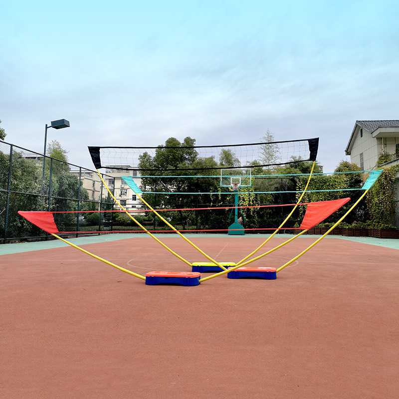 Stâlp portabil pentru plasă de volei și badminton | Montaj rapid, utilizare duală în exterior (Greutate 4 kg)