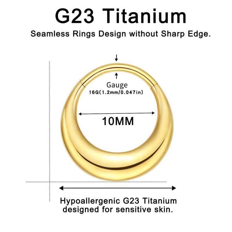 Nosies pertvaros žiedas – Zhenping titano lydinys, universalus, poliruotas paviršius