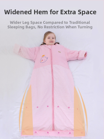 Bērnu kokvilnas gulēšanas somas ar noņemamām piedurknēm, antibakteriāls, temperatūras regulēšana un mitruma novadīšana, rudens, pavasara un ziemas laikam