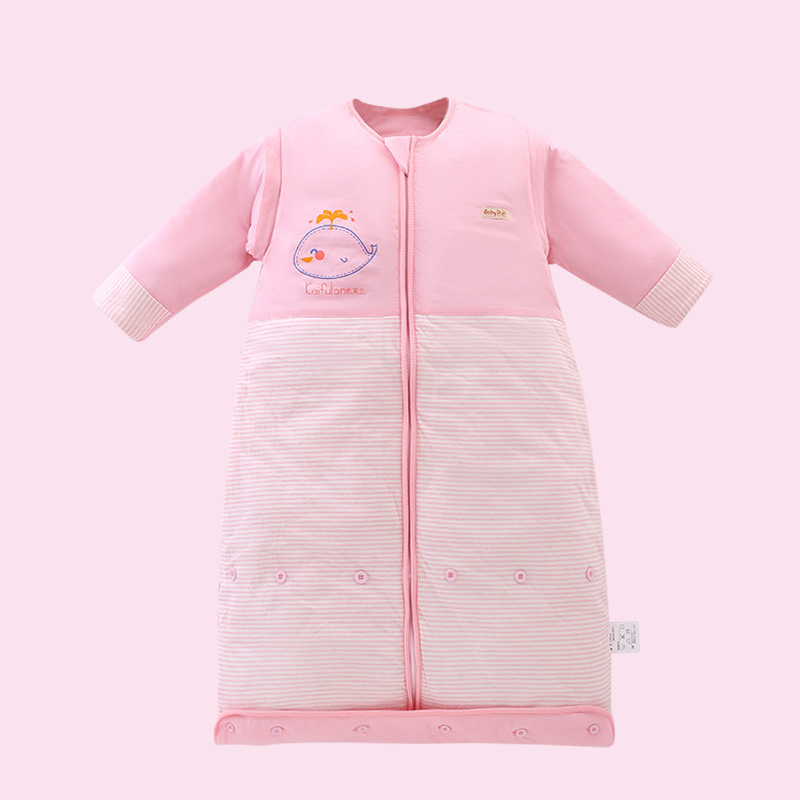 Bērnu kokvilnas gulēšanas somas ar noņemamām piedurknēm, antibakteriāls, temperatūras regulēšana un mitruma novadīšana, rudens, pavasara un ziemas laikam