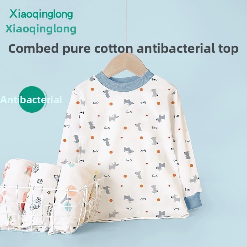 Kokvilnas bērnu pamata tops pavasara–rudens sezonai, unisex, ar augstu apkakli, 100% kokvilna, 3–8 gadi, bez kapuces.