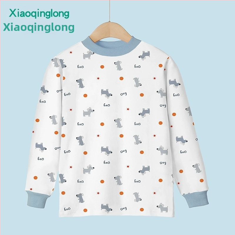 Kokvilnas bērnu pamata tops pavasara–rudens sezonai, unisex, ar augstu apkakli, 100% kokvilna, 3–8 gadi, bez kapuces.