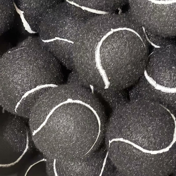 Treniņ tenisbola ar elastīgu videi draudzīgu gumijas-sintētisko šķiedru materiālu; logotipa drukāšana pieejama; pielāgošana pieejama