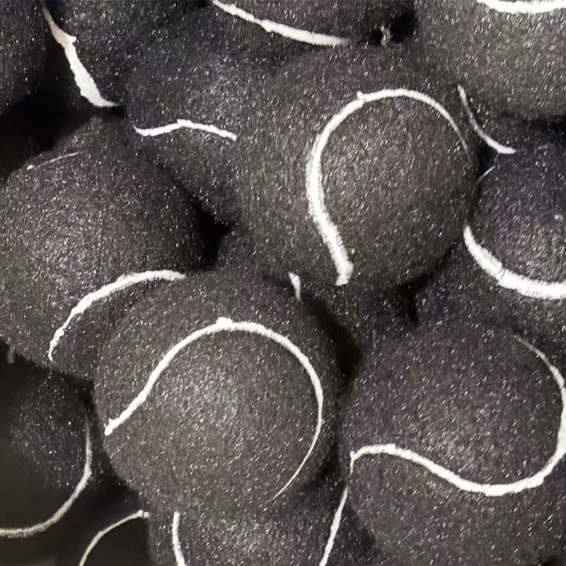 Treniņ tenisbola ar elastīgu videi draudzīgu gumijas-sintētisko šķiedru materiālu; logotipa drukāšana pieejama; pielāgošana pieejama