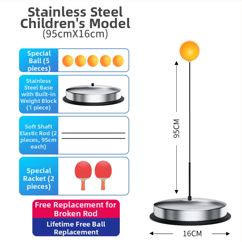 Galda tenisa treneris iekšējai lietošanai ar elastīgu garu asu un piesūcekni, Adking zīmols, drukāts logotips, pieejams privātais zīmols