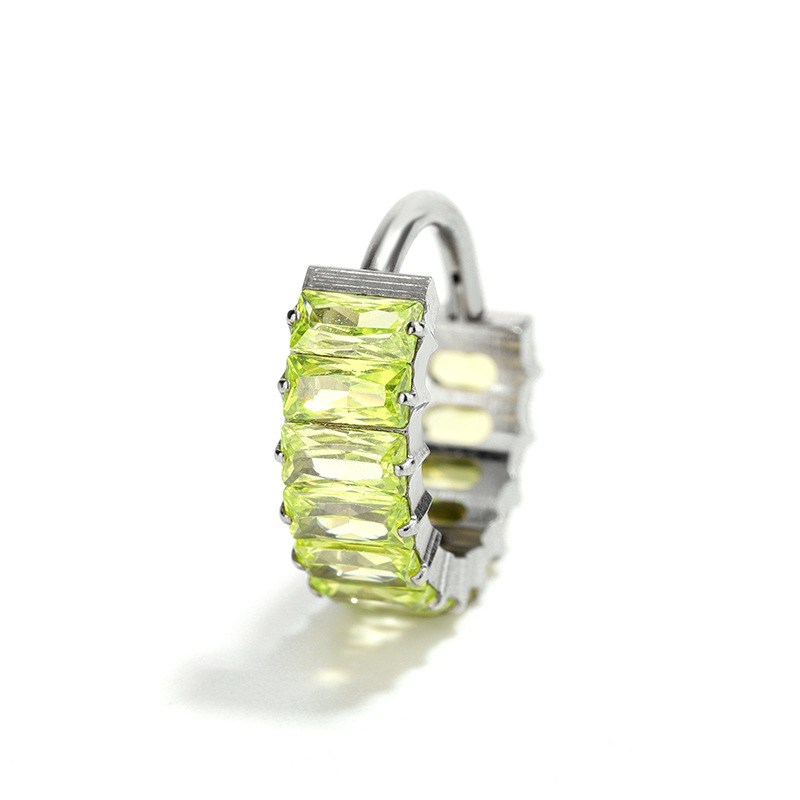 Be siūlių nosies žiedas U forma iš titano G23 su Haoshi cirkonų įdėklu