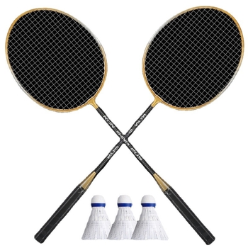 Set od 2 badminton palica – okvir od ferro-alij, težina 95–100 g, držač G2, najlon užad, horizontalni udar