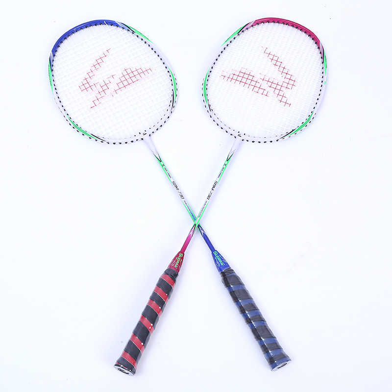 Set badminton raketa – okvir od aluminijskog legura, najlon niti, težina 95–100 g, debljina drške G4, 2 komada