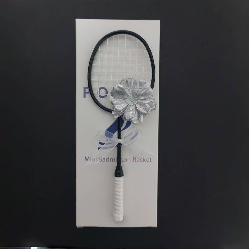 Mini badminton reketa s dizajnom, okvir od karbonskih vlakana, 95–100 g, izuzetno tvrda, direktan udarac — privjesak za ruksak