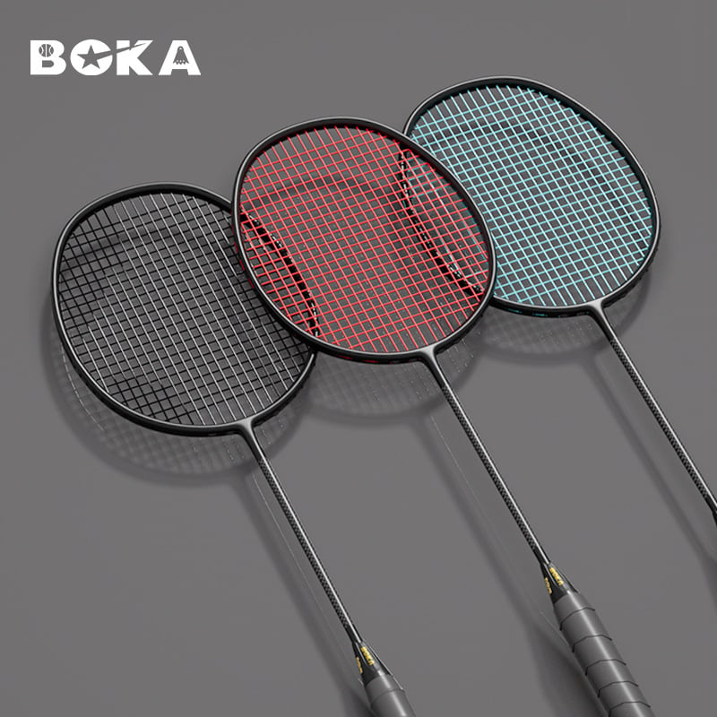 Boca 4U6U badminton reketa – ultra lagana, karbonska vlakna, težina 80-84 g, drška G-5, horizontalni udar
