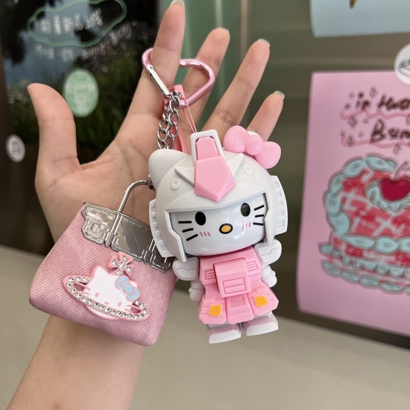 Плюшен ключодържател с панделка – Мю стил, корейска версия, сладък подвес за раница и телефон