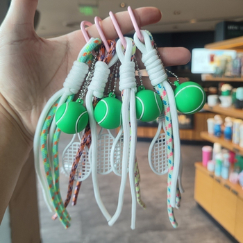 Teniso raketės raktų pakabukas pintu virvele – poliesteris, Ins stilius, prekė Xrspcgs