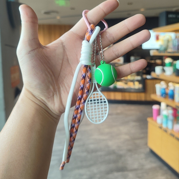 Teniso raketės raktų pakabukas pintu virvele – poliesteris, Ins stilius, prekė Xrspcgs