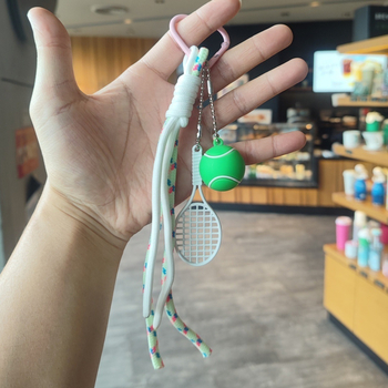 Teniso raketės raktų pakabukas pintu virvele – poliesteris, Ins stilius, prekė Xrspcgs