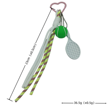 Teniso raketės raktų pakabukas pintu virvele – poliesteris, Ins stilius, prekė Xrspcgs