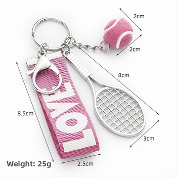 Atslēgu piekariņš sporta stilā, metāla izstrāde, badminton motīvs, pusmanuāla apstrāde, vasaras izlaidums 2025