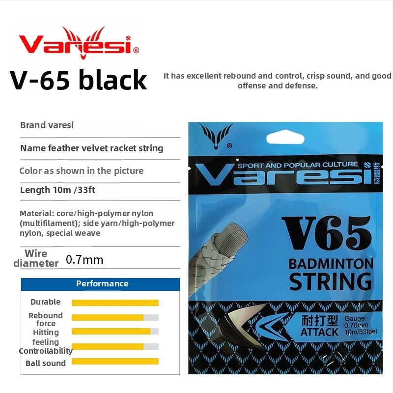 V-65 neilona raketes strūna – Varesi, badmintonam