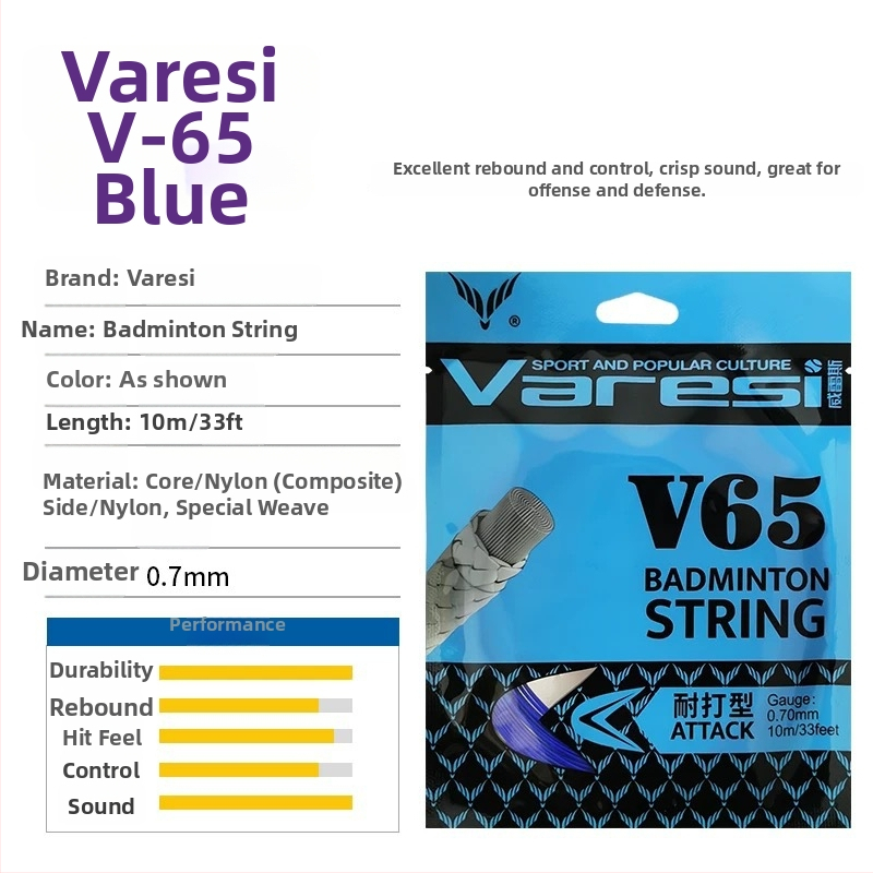 V-65 neilona raketes strūna – Varesi, badmintonam