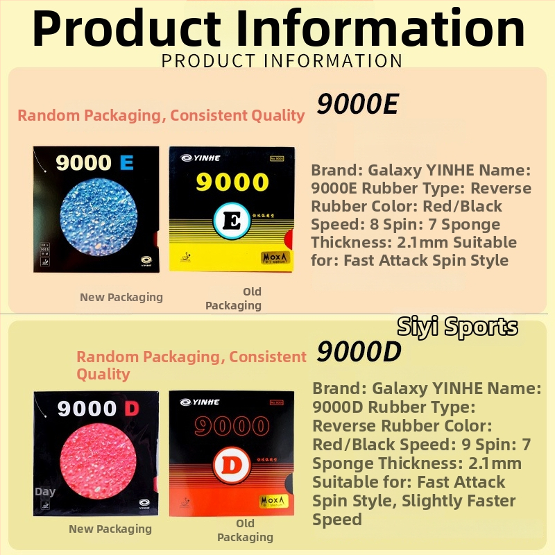 Galaxy 9000E paletă de tenis de masă, corp dintr-o singură bucată, cauciuc adeziv, fabricat în Shanghai