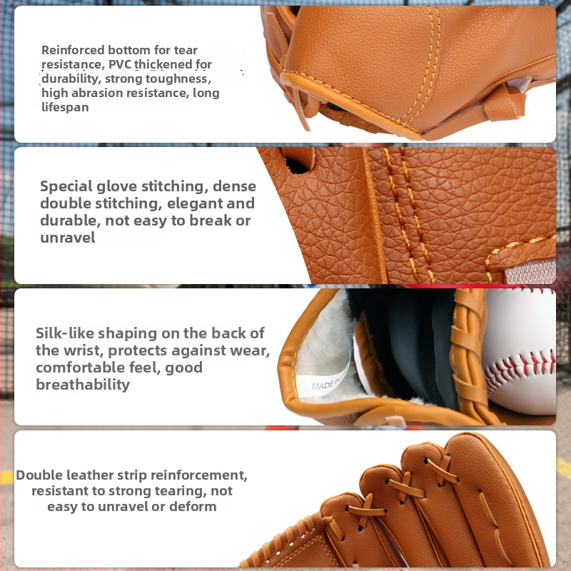 Baseballové rukavice z PU imitácie kože pre deti s prispôsobiteľným logom