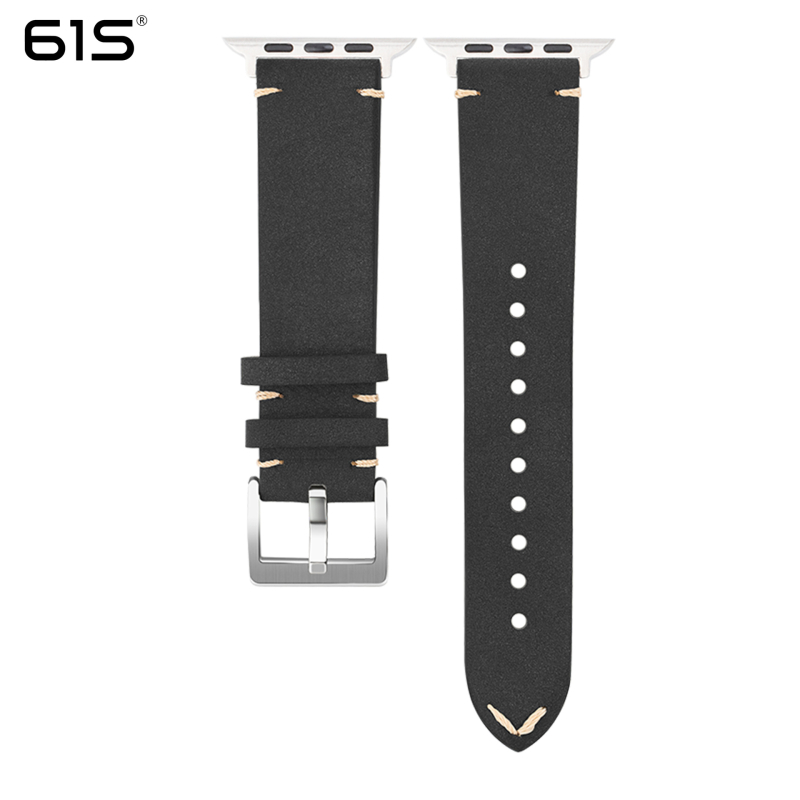 Apple Watch каишка от естествена кожа, съвместима с Apple Watch, закопчаване с щифт, персонализируемо лого, тегло около 15,5 g