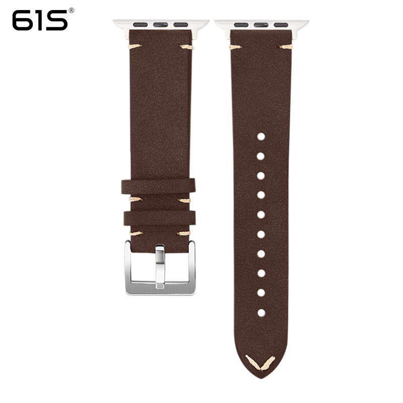 Apple Watch каишка от естествена кожа, съвместима с Apple Watch, закопчаване с щифт, персонализируемо лого, тегло около 15,5 g