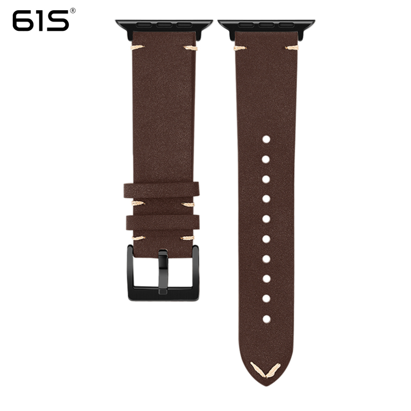 Apple Watch каишка от естествена кожа, съвместима с Apple Watch, закопчаване с щифт, персонализируемо лого, тегло около 15,5 g