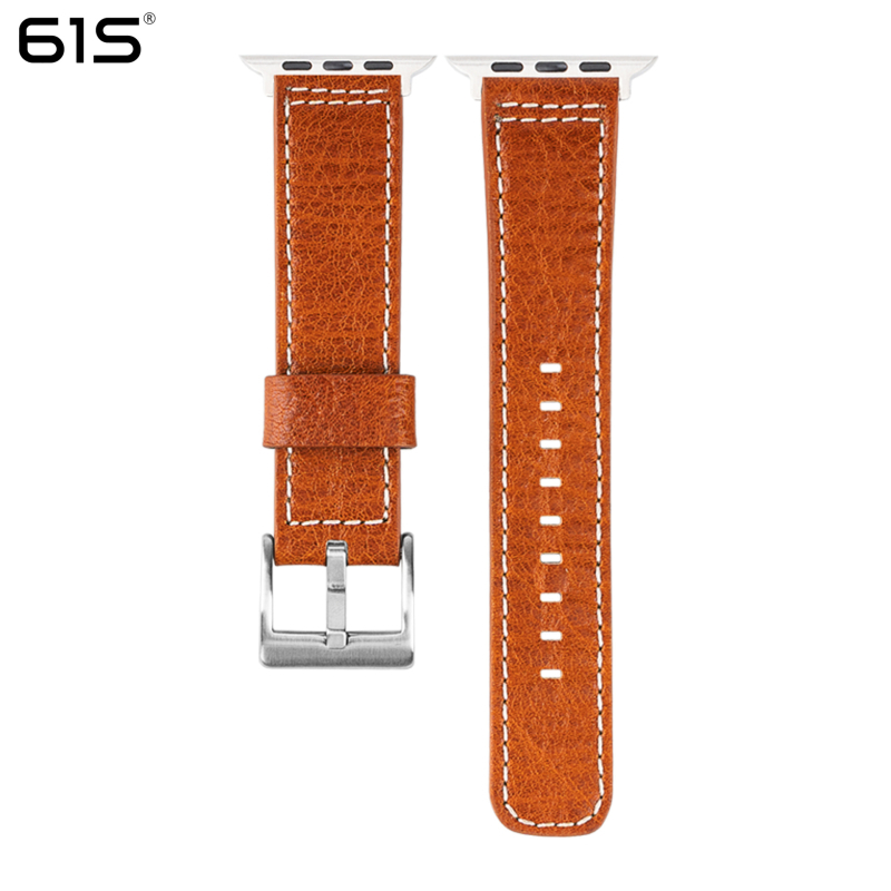 Apple Watch каишка от естествена кожа, съвместима с Apple Watch, закопчаване с щифт, персонализируемо лого, тегло около 15,5 g