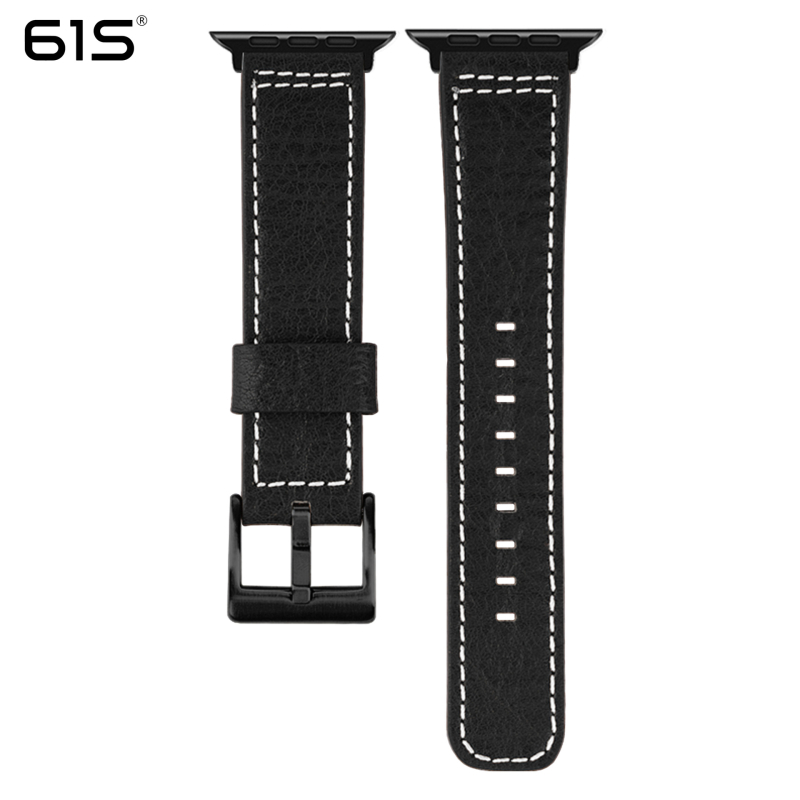 Apple Watch каишка от естествена кожа, съвместима с Apple Watch, закопчаване с щифт, персонализируемо лого, тегло около 15,5 g