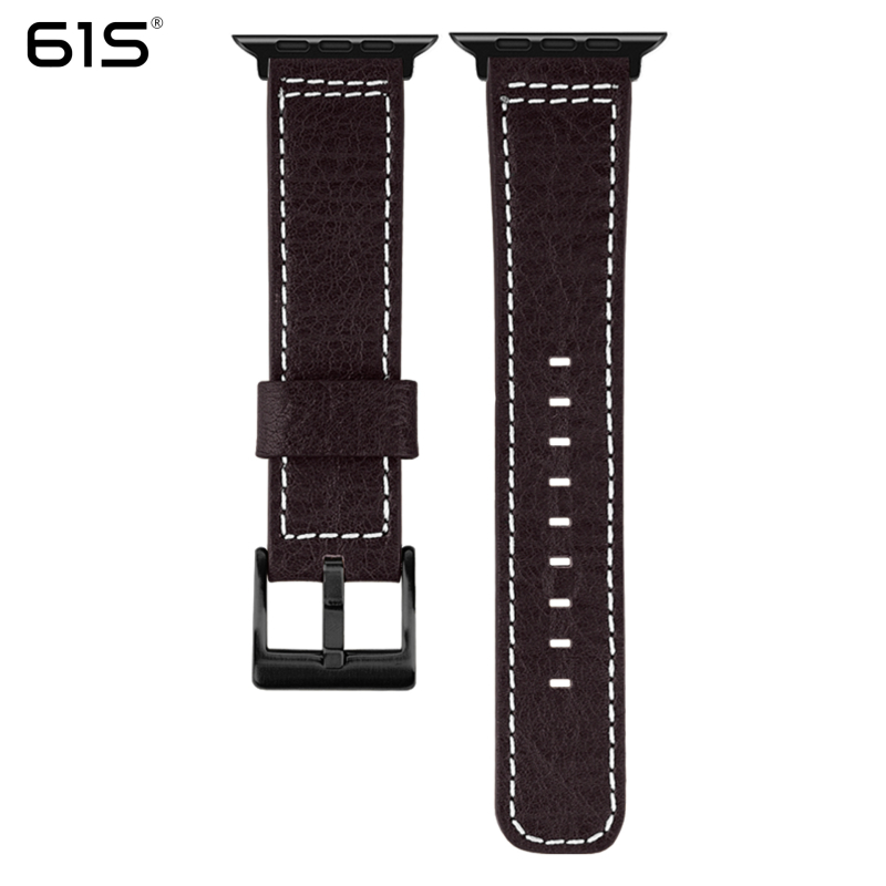 Apple Watch каишка от естествена кожа, съвместима с Apple Watch, закопчаване с щифт, персонализируемо лого, тегло около 15,5 g