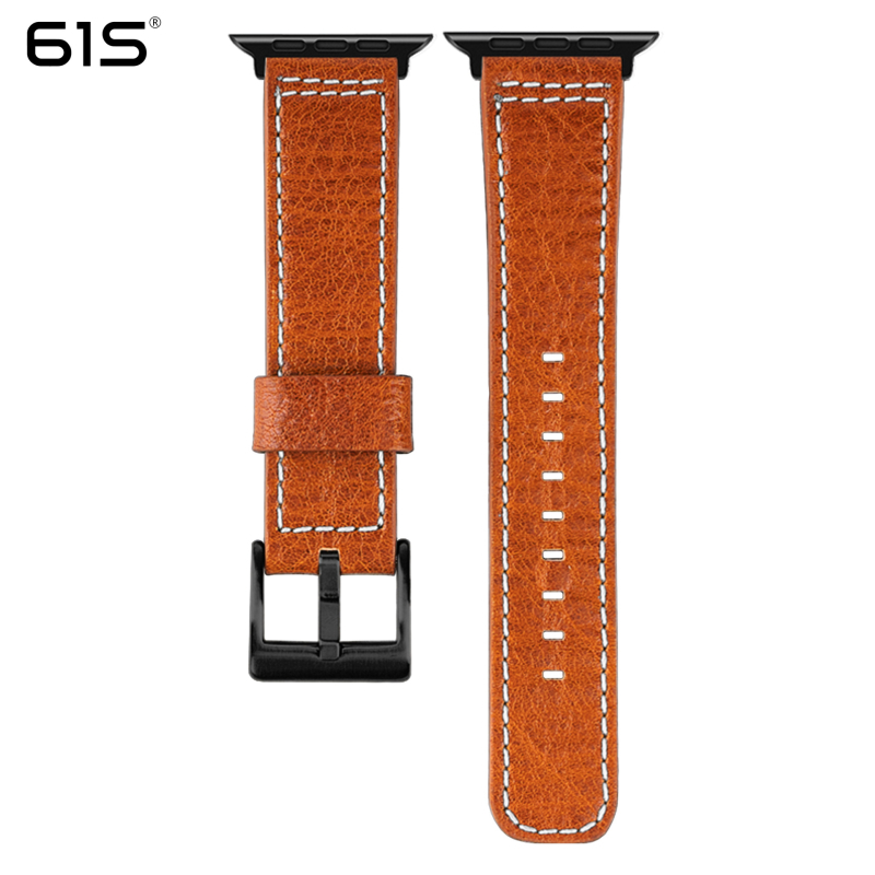 Apple Watch каишка от естествена кожа, съвместима с Apple Watch, закопчаване с щифт, персонализируемо лого, тегло около 15,5 g