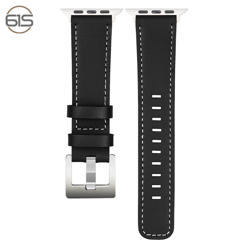 Apple Watch каишка от естествена кожа, съвместима с Apple Watch, закопчаване с щифт, персонализируемо лого, тегло около 15,5 g