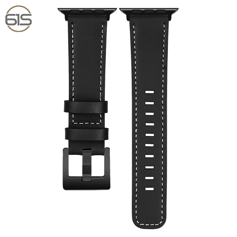 Apple Watch каишка от естествена кожа, съвместима с Apple Watch, закопчаване с щифт, персонализируемо лого, тегло около 15,5 g
