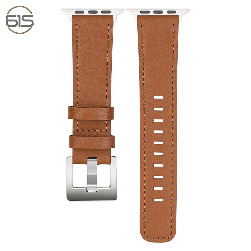 Apple Watch каишка от естествена кожа, съвместима с Apple Watch, закопчаване с щифт, персонализируемо лого, тегло около 15,5 g
