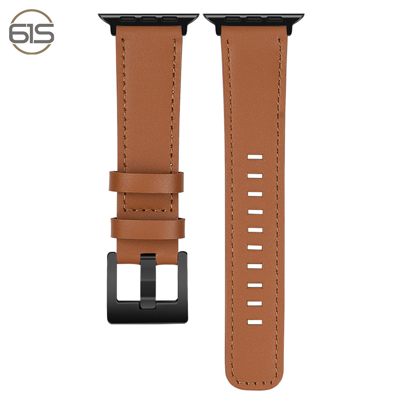 Apple Watch каишка от естествена кожа, съвместима с Apple Watch, закопчаване с щифт, персонализируемо лого, тегло около 15,5 g