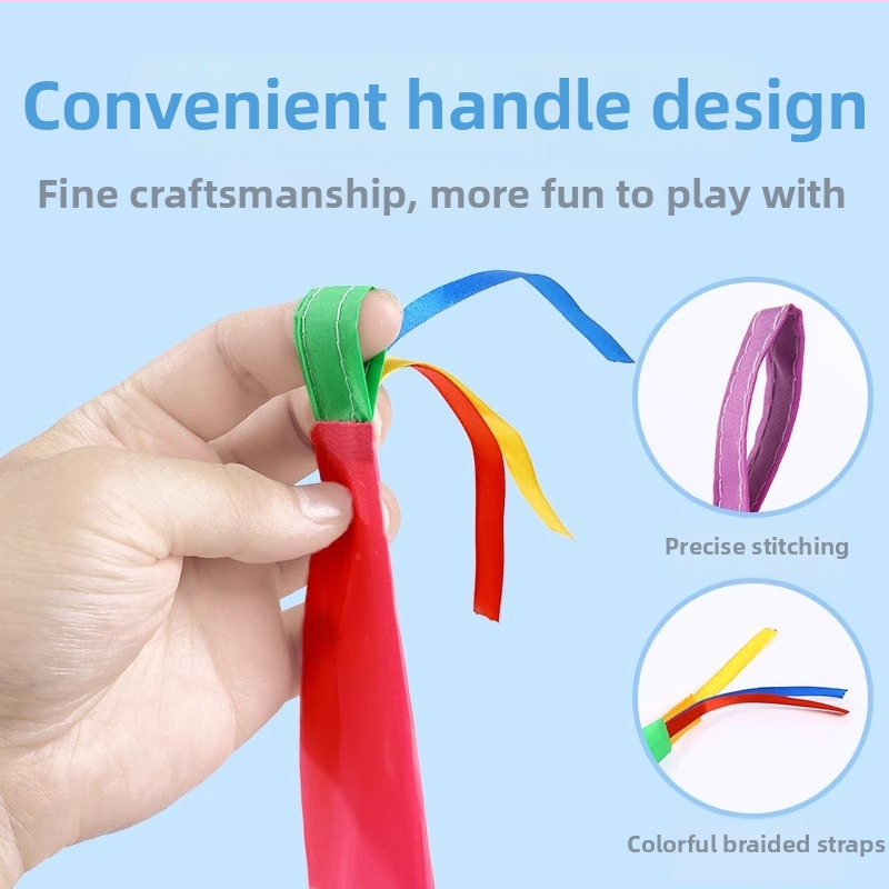 Vonkajšia senzorická hra: set na hádzanie vreciek s pieskom a mäkkými vetruodolnými guličkami s páskami, z látky, pre deti 4–6 rokov