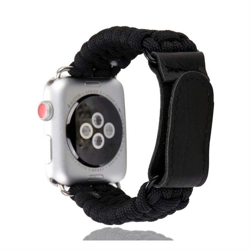 Паракордова каишка за Apple Watch SE и Series 4–7 с велкро за спорт на открито